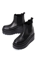 Women's Black Leather Thick Soled Chelsea Boots | Derimod