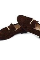 Women's Brown Buckled Suede Leather Loafer | Derimod
