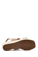 Women's Mink Ankle Buckle Wedge Heel Espadrille Sandals | Derimod
