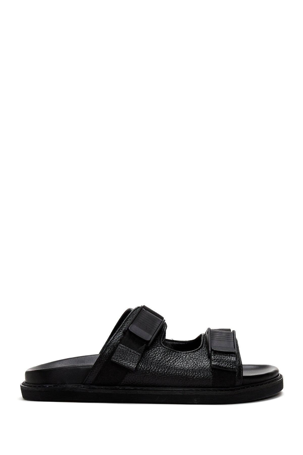 Men's Black Leather Slippers 22SFD6395FT | Derimod