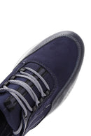 Men's Navy Blue Nubuck Leather Sneaker | Derimod