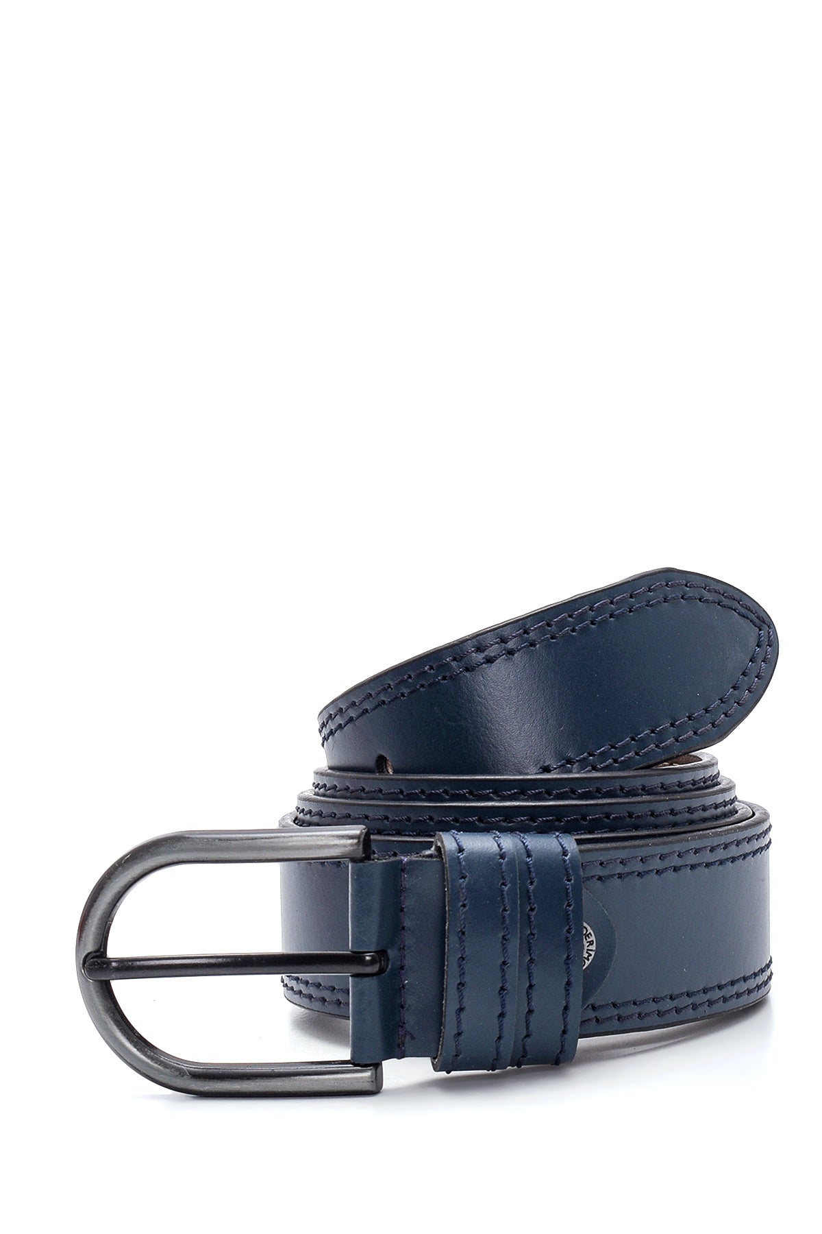 Men's Navy Blue Leather Belt 000A2D1201718 | Derimod