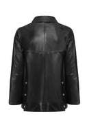 Jennifer Women's Black Leather Jacket | Derimod