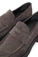 Erkek Gri Süet Deri Loafer | Derimod