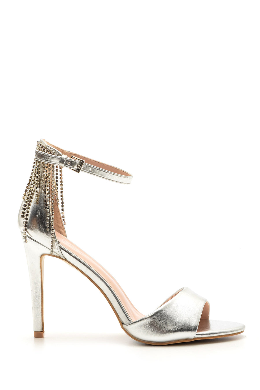Women's Silver Stone Heeled Shoes 19SFE233032 | Derimod