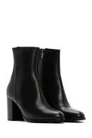 Women's Black Leather Heeled Classic Boots | Derimod