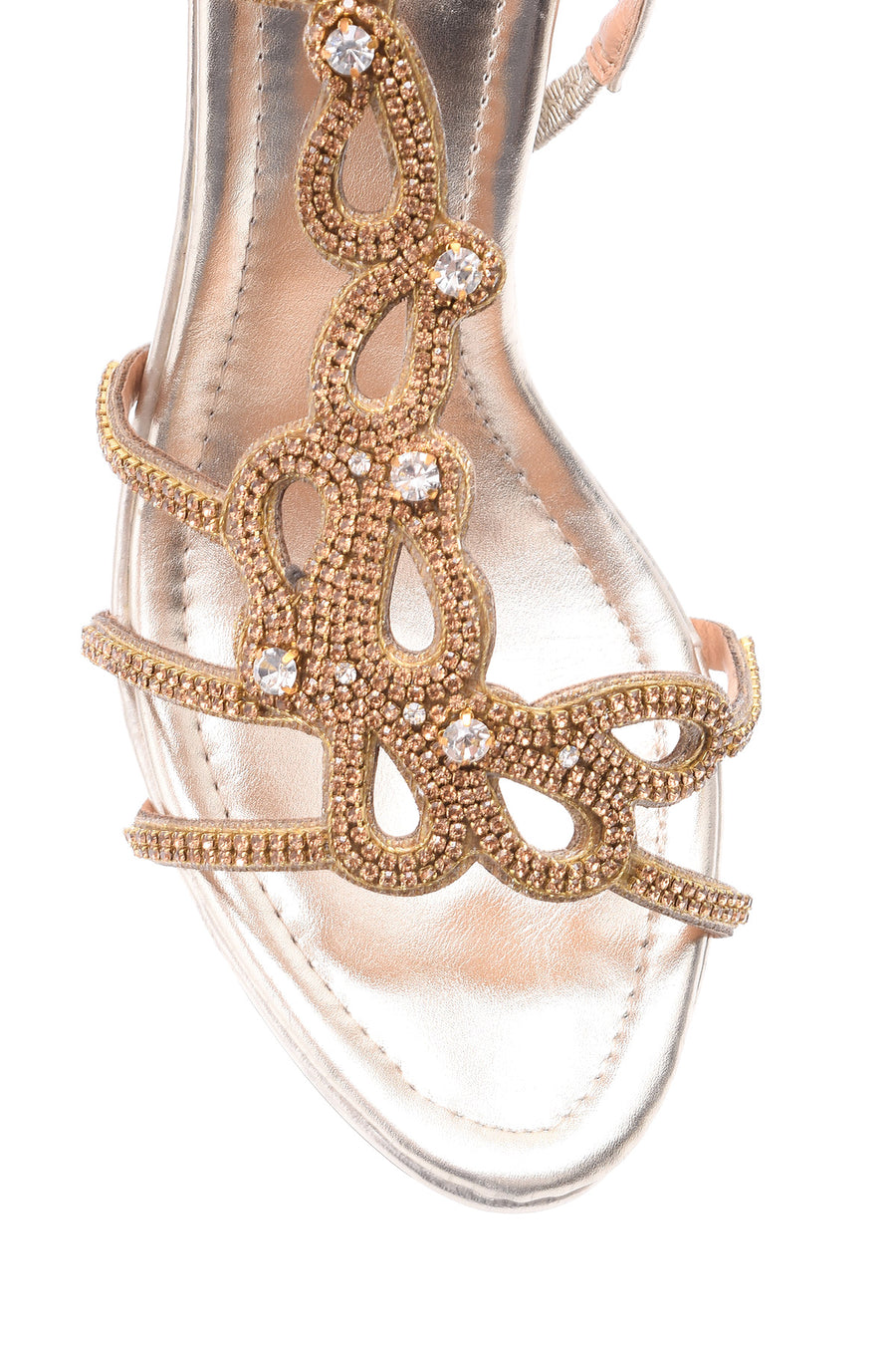 WOMEN'S GOLD STONE HEEL SHOES
