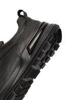 Male Black Lace-Up Thick-Soled Leather Sneaker | Derimod