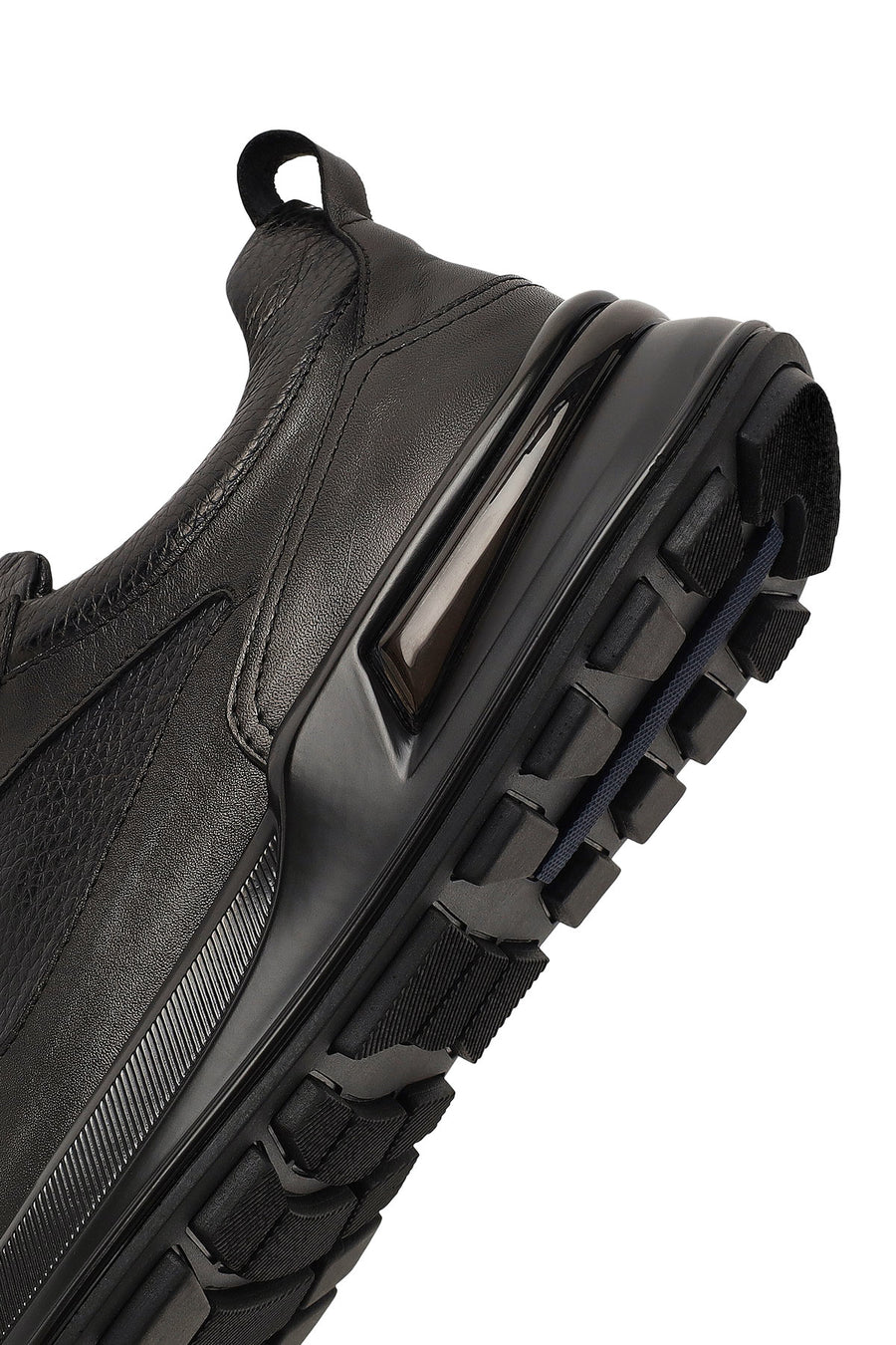 Male Black Lace-Up Leather Sneaker
