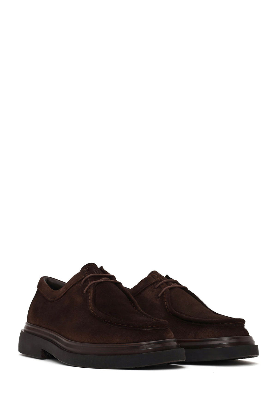 Male Brown Lace-up Suede Casual Shoes