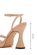 Women's Beige Ankle Strap Stone High Heel Sandals | Derimod