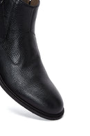 Men's Black Leather Zippered Classic Boots | Derimod