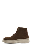 Men's Brown Thick Soled Laced Suede Leather Boots | Derimod