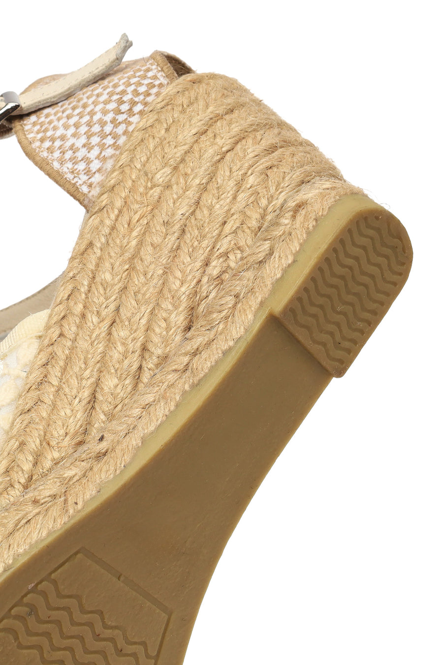 Women's Cream-Colored Ankle Buckle Platform Espadrilles