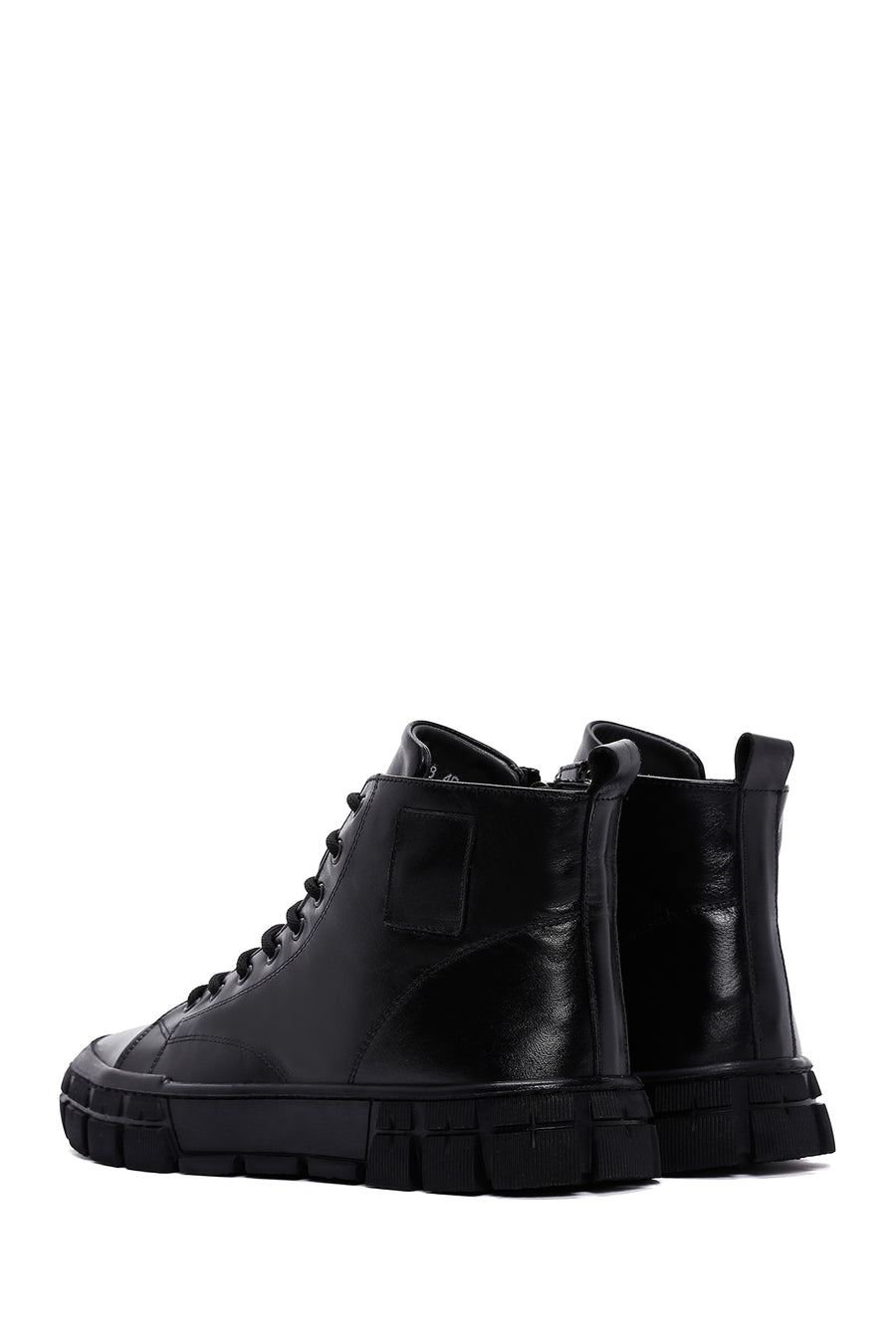 Men's Black Leather High Top Sneaker