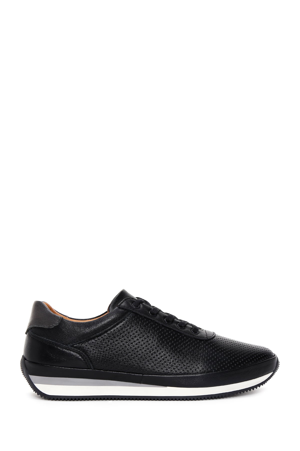 Men's Black Leather Printed Sneaker 23SFD6907DI | Derimod