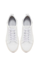 Men's White Lace-up Thick-Sole Leather Sneaker | Derimod