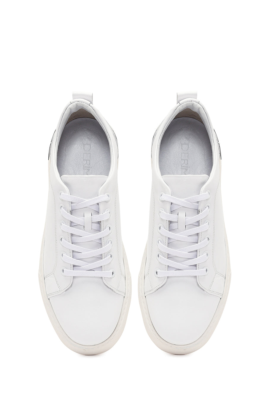 Male White Lace-Up Leather Sneaker