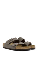 Birkenstock Women's Brown Arizona Eva Nubuck Leather Slippers | Derimod