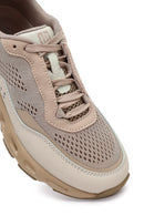 Derimod Studio Women's Beige Lace-Up Thick-Soled Sneaker | Derimod
