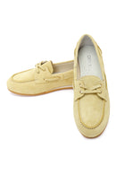 Women's Yellow Lace-up Suede Leather Shoes | Derimod