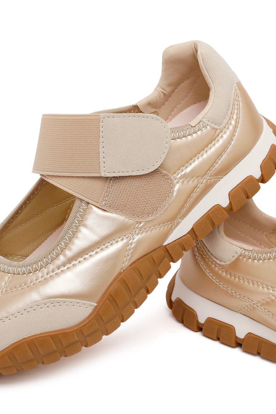 Woman Gold-Banded Sport Ballerine Shoes