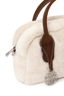 Woman Beige Long Strap Plush Teddy Shoulder Bag | Derimod