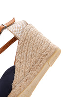 Women's Navy Blue Ankle Strap Wedge Heeled Espadrille | Derimod