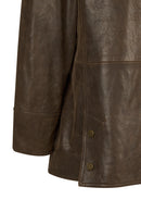 Gateaway Woman Brown Leather Coat | Derimod