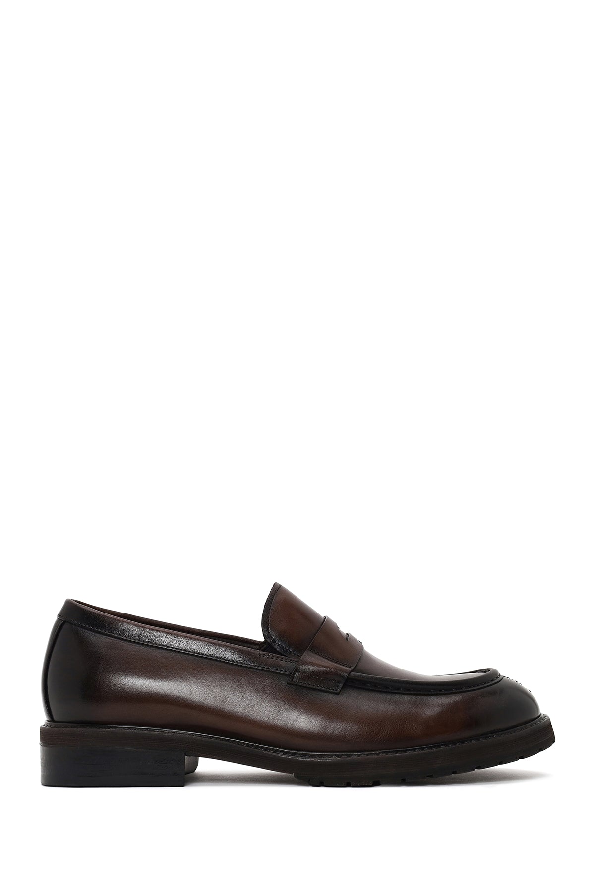 Erkek Kahverengi Deri Casual Loafer WM680037DV | Derimod