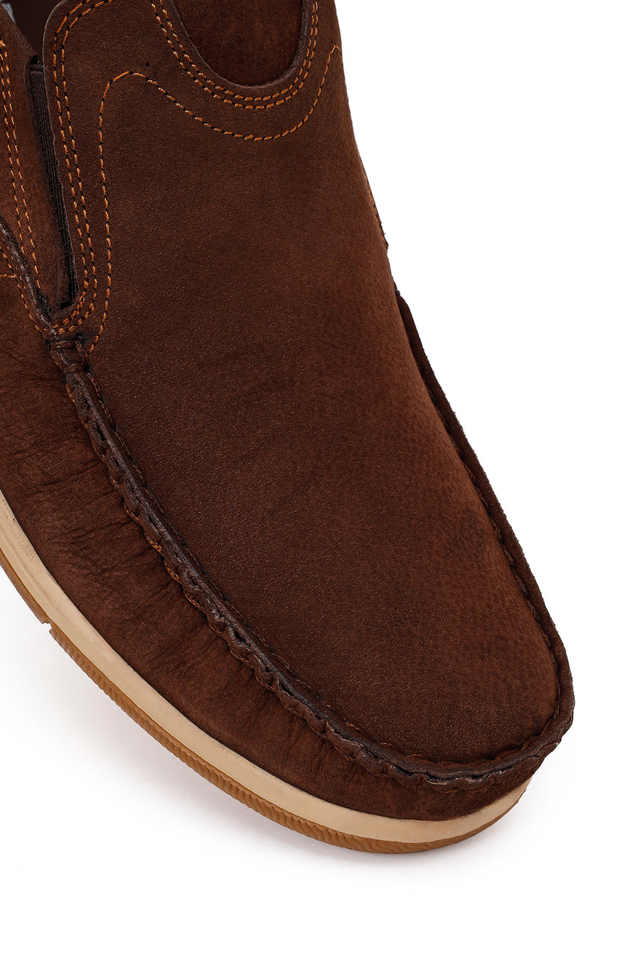 Male Brown Nubuck Leather Casual Shoes