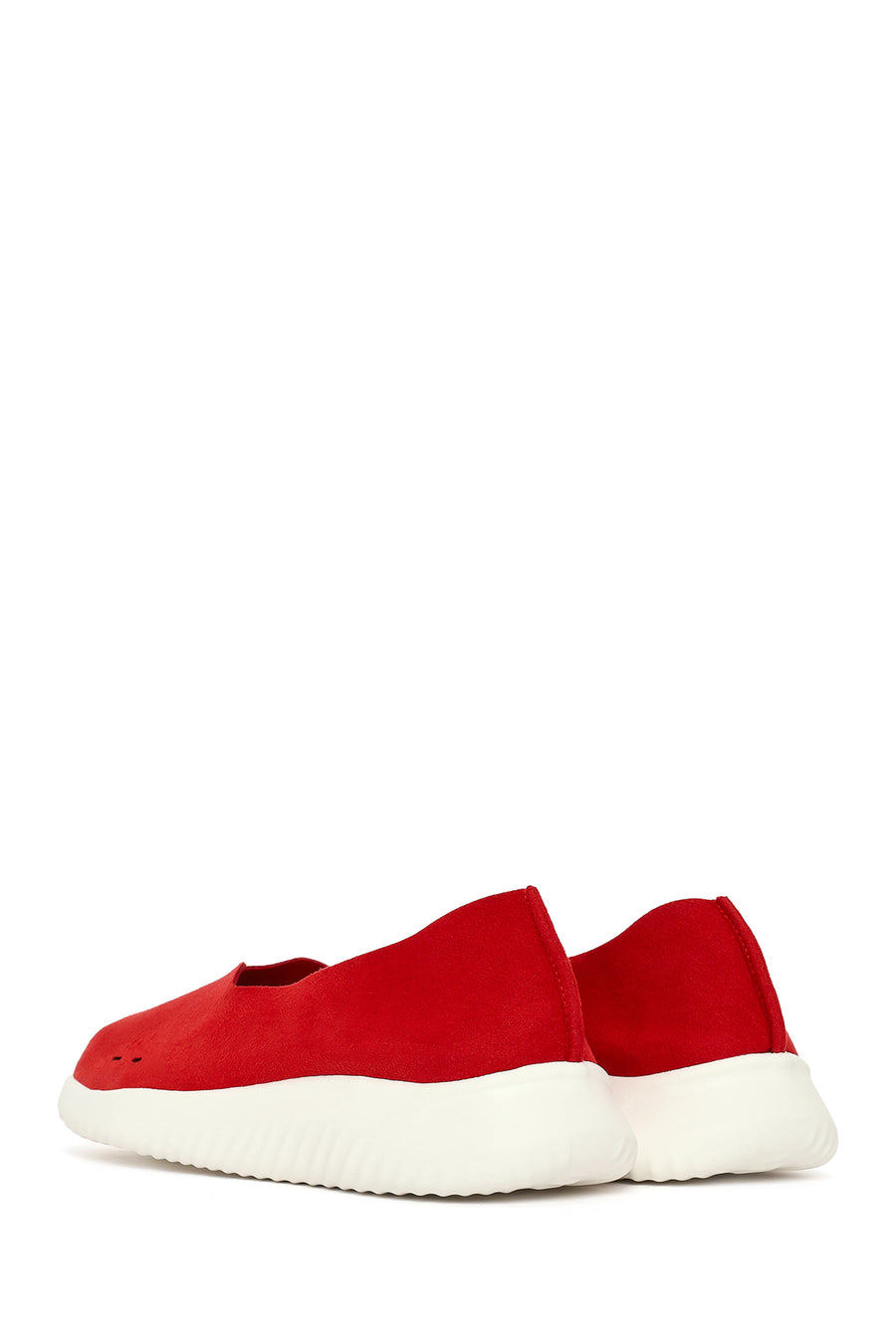 Women's Red Chunky Suede Shoes