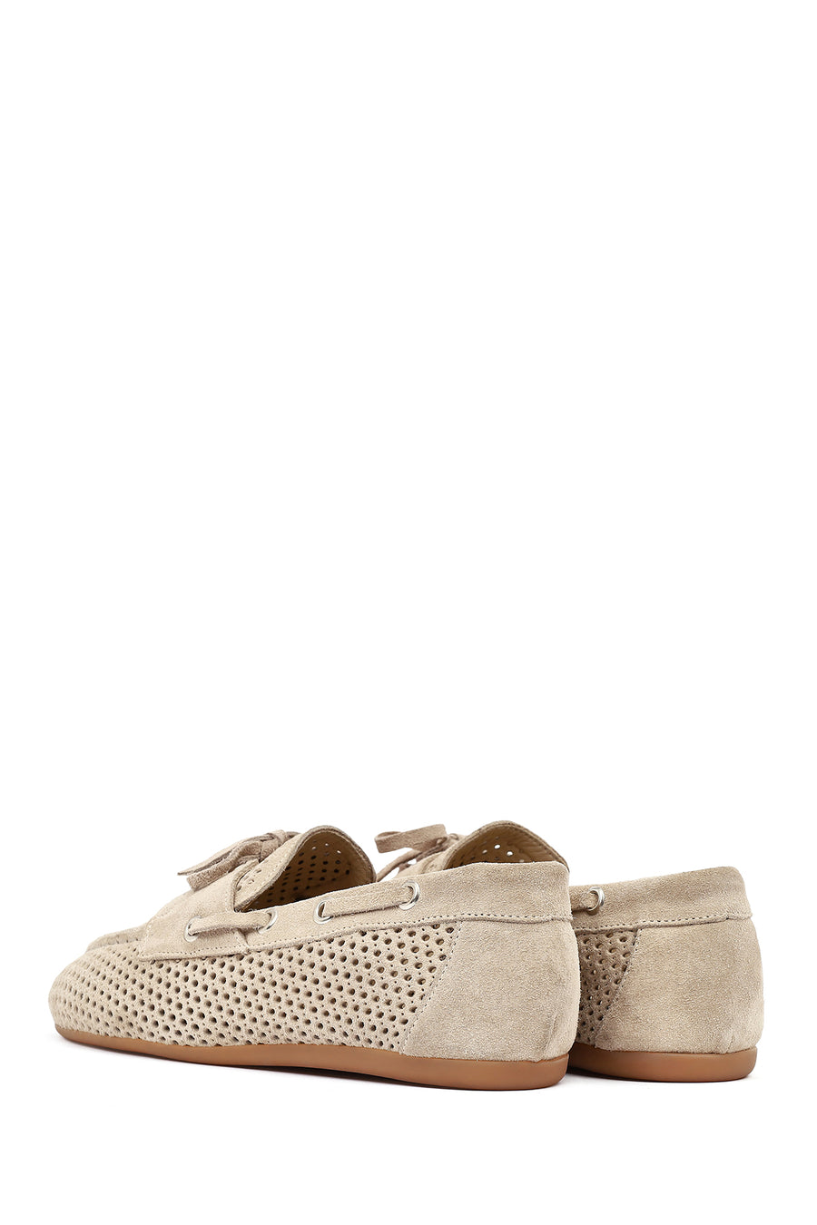 Women's Beige Suede Leather Loafer