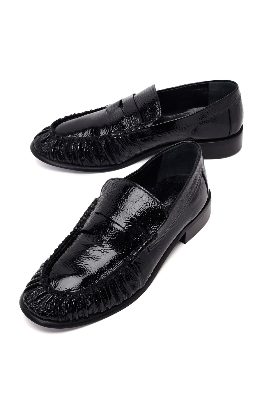 Woman Black Leather Masculine Loafer