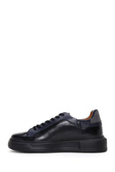 Men's Black Leather Thick Soled Sneaker | Derimod