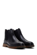 Men's Black Leather Casual Chelsea Boots | Derimod