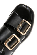 Women's Black Double Buckle Sandals | Derimod