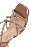 Kadın Bronz Taşlı İnce Topuklu Sandalet | Derimod