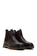 Men's Brown Leather Casual Chelsea Boots | Derimod