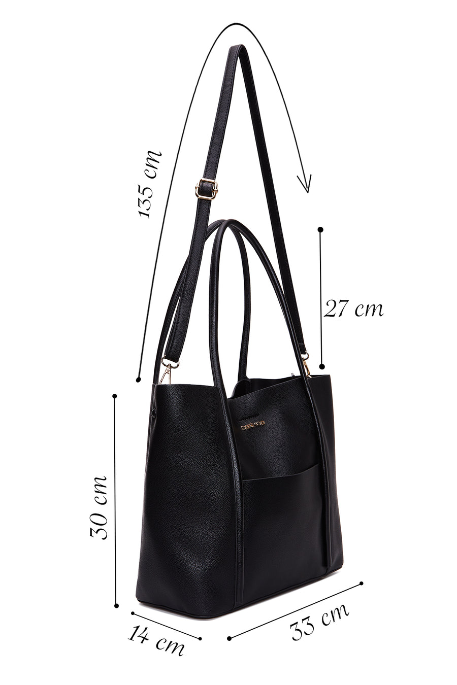 Women's Black Long Strap Shoulder Bag