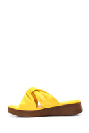 Women's Yellow Leather Slippers | Derimod