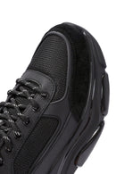 Men's Black Lace-up Leather Sneaker | Derimod