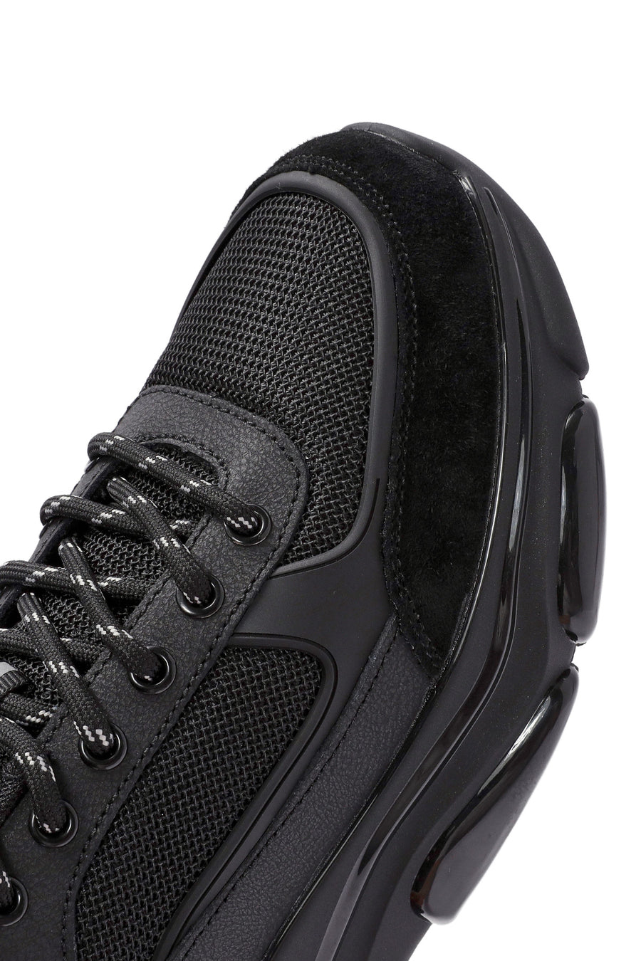 Men's Black Lace-up Leather Sneaker