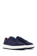 Men's Navy Blue Suede Leather Thick Soled Sneaker | Derimod