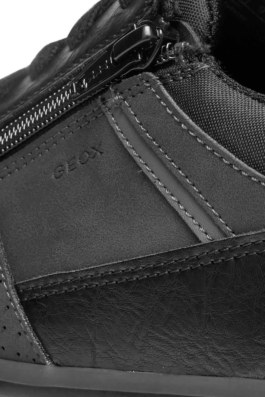 Geox Erkek Siyah Elver Fermuar Detaylı Bağcıklı Deri Casual Ayakkabı