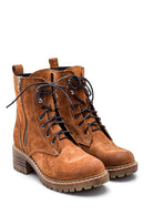Women's Tan Suede Leather Boots | Derimod