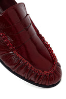 Kadın Bordo Deri Maskülen Loafer | Derimod