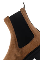 Women's Tan Suede Chelsea Boots | Derimod