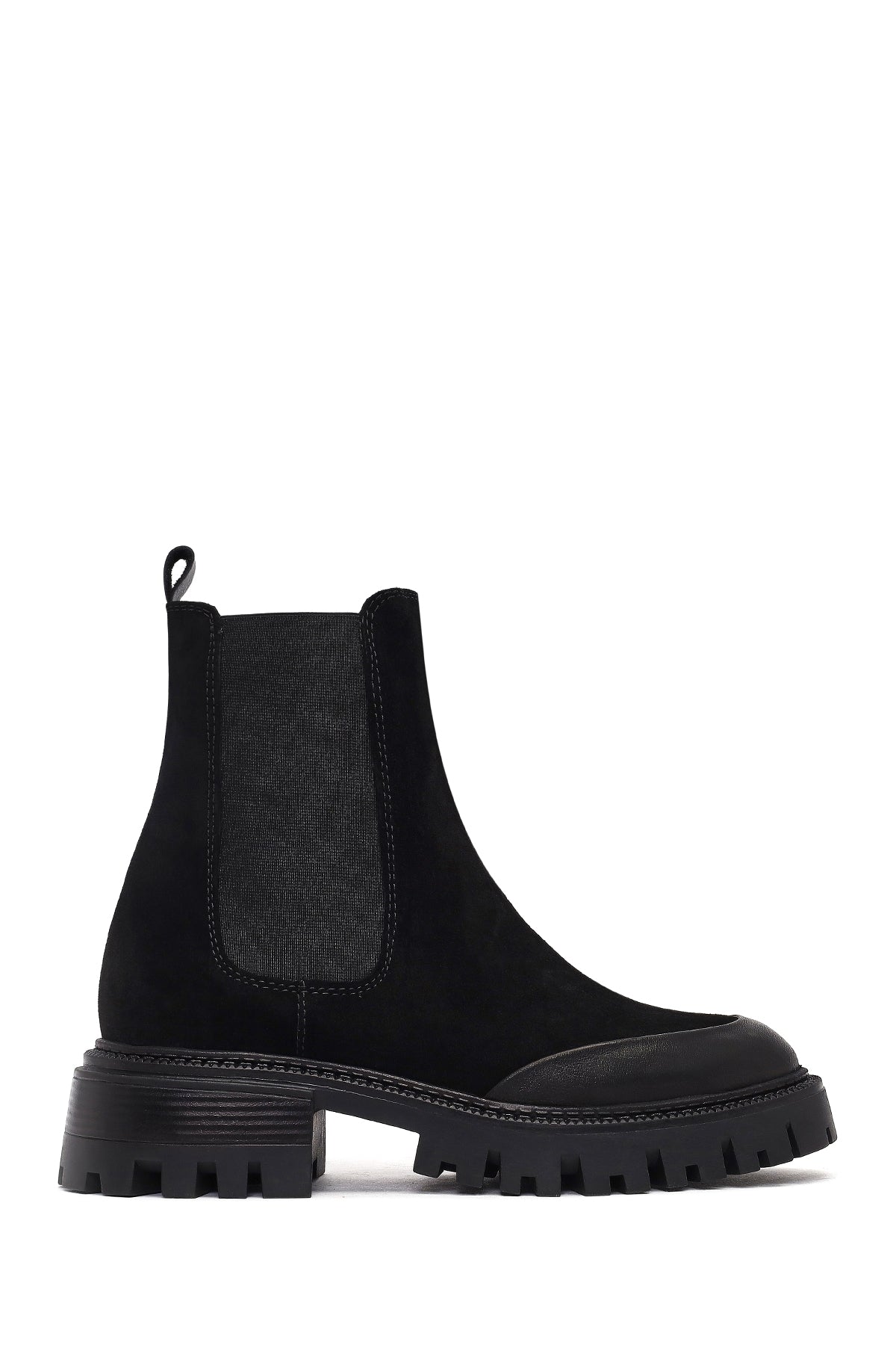 Woman Black Thick-Soled Suede Chelsea Boots WF170006DS | Derimod