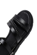 Women's Black Ankle Strap Leather Sandals | Derimod